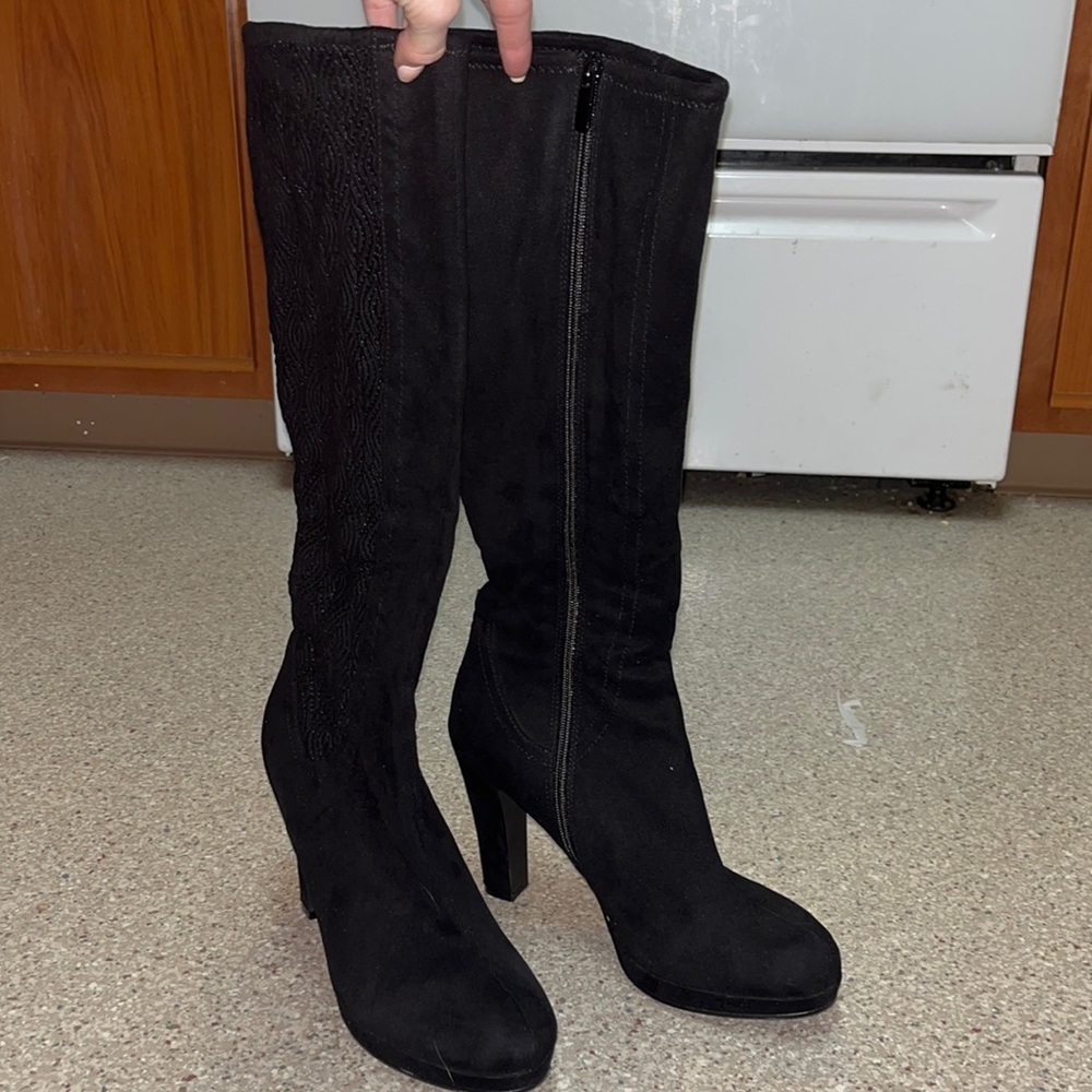 Black zip up boots